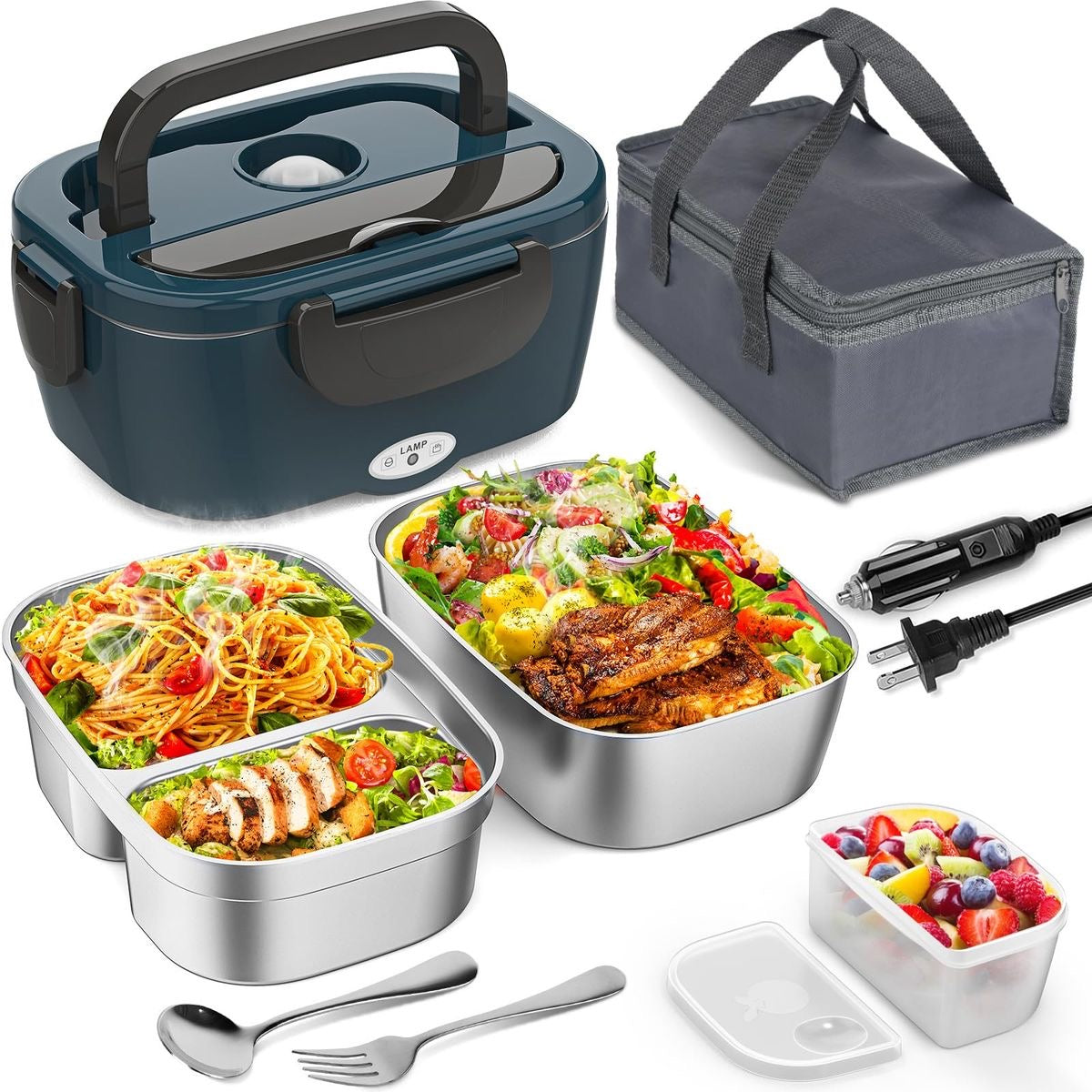 Electric Lunch Box Food Warmer | Portable Self-Heating Tiffin Box | Office, Car & Travel Use | Cash On Delivery